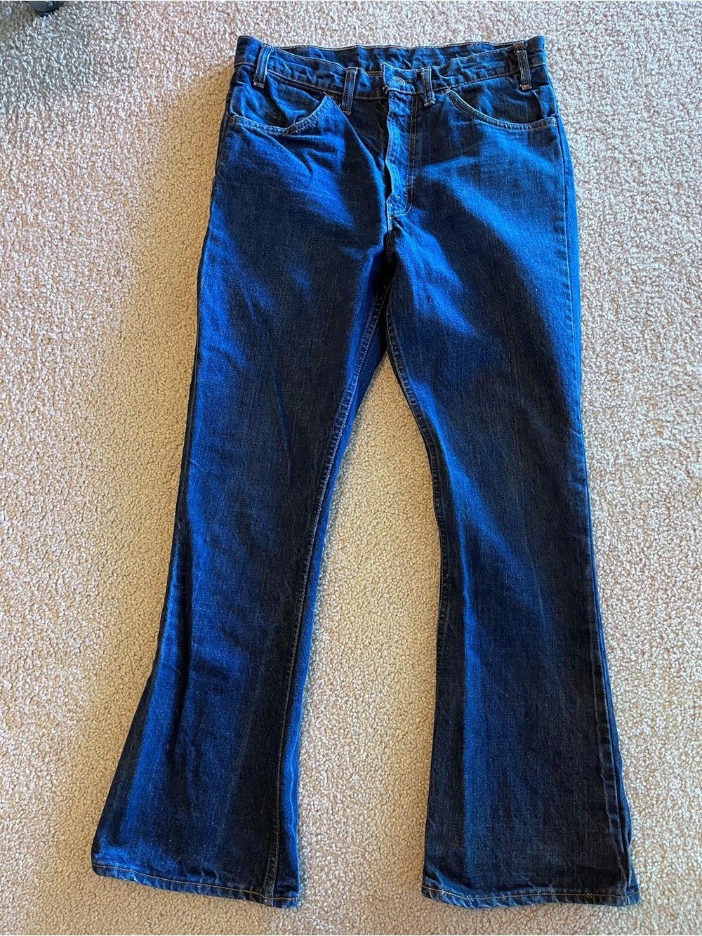 Vintage 1974 646’s OrangeTab Levi's Dark Blue Men's Wide Leg Flare Jeans